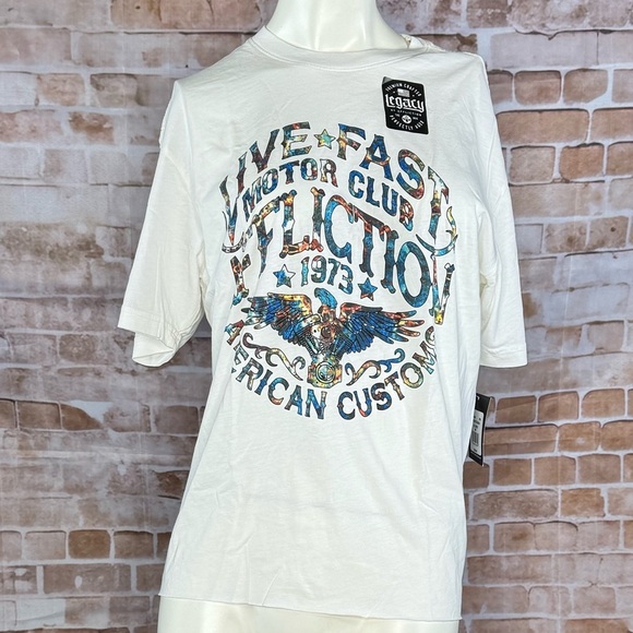 Legacy By Affliction Women’s Graphic Short Sleeve Crew Neck Tee-Sizes: M / L-NWT - Picture 1 of 8